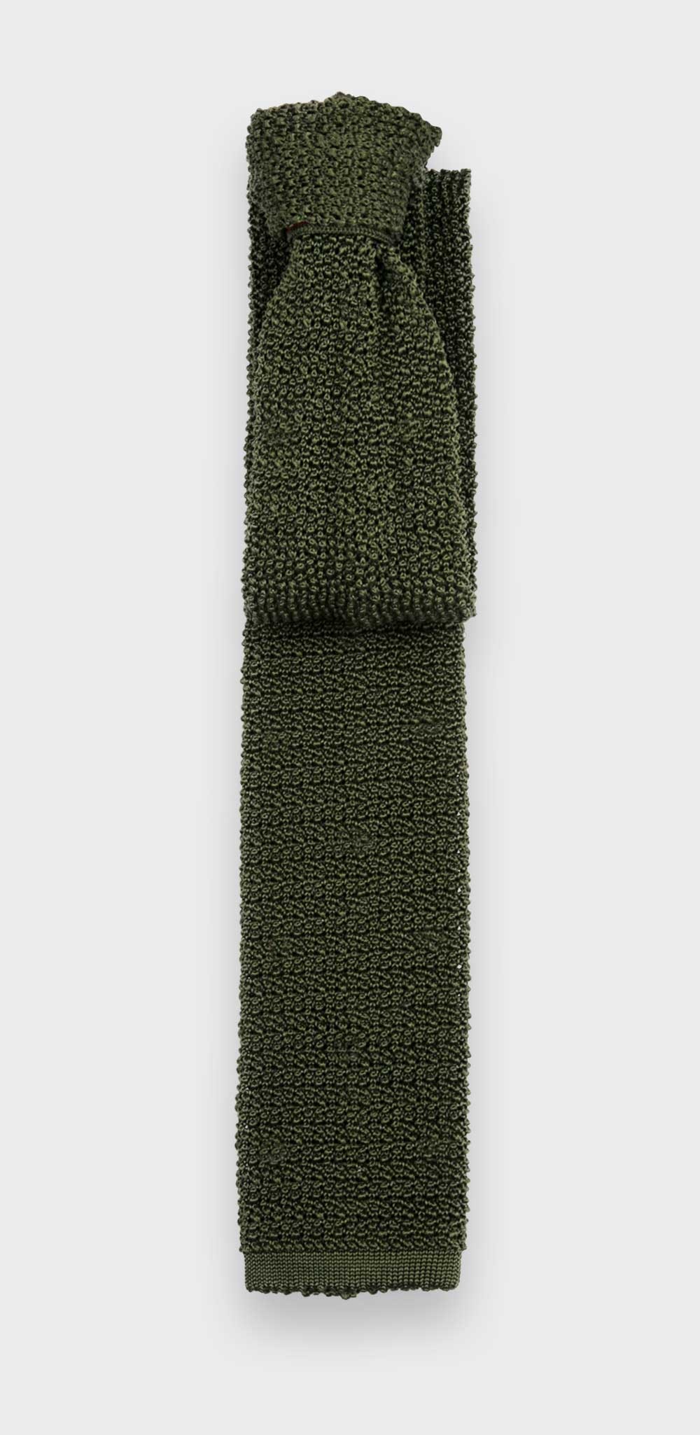 Khaki Knitted Tie - Cinabre Paris