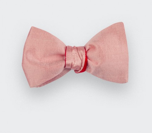 Pink Dupion Bow tie- Cinabre Paris