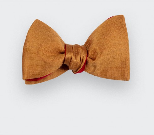 Copper dupion bow tie - Cinabre Paris