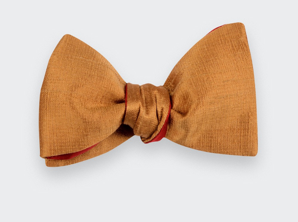 Copper dupion bow tie - Cinabre Paris