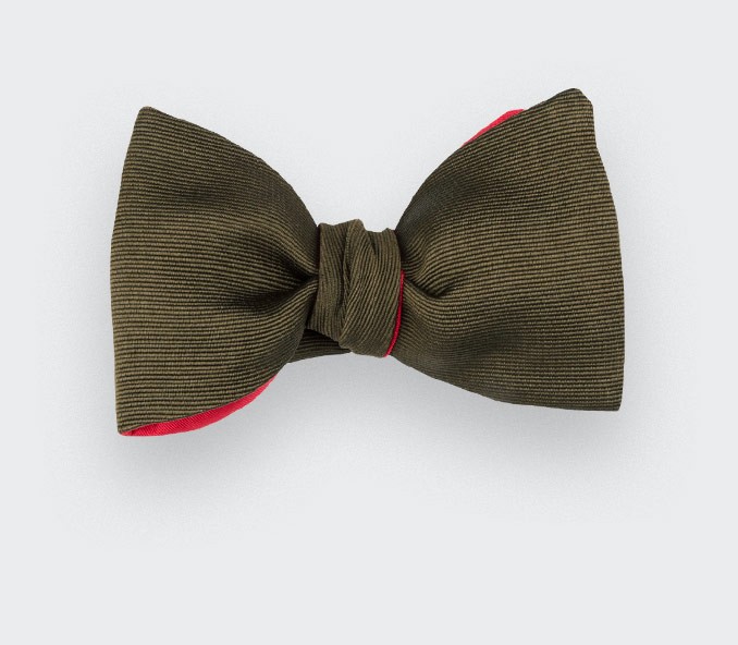 Brown Faille Bow Tie - handmade by Cinabre Paris