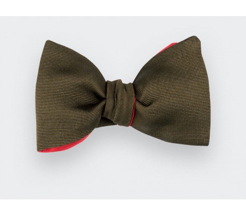 Brown Faille Bow Tie - handmade by Cinabre Paris