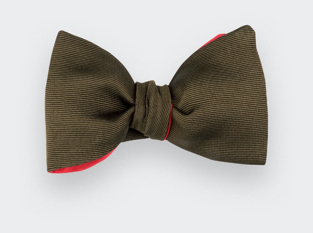 Brown Faille Bow Tie - handmade by Cinabre Paris