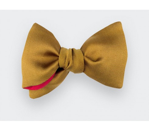 Mustard Silk Faille Bow Tie - Handmade in France by Cinabre Paris