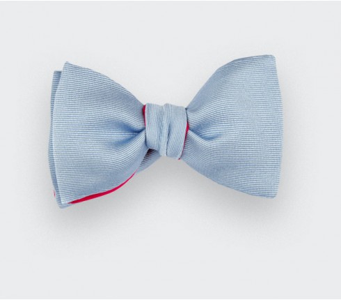 Light Blue Faille Bow Tie - Handmade in France by Cinabre Paris