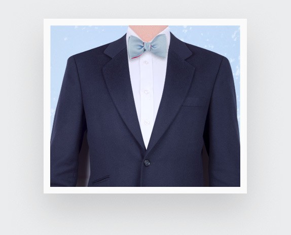 Light Blue Faille Bow Tie - Handmade in France by Cinabre Paris