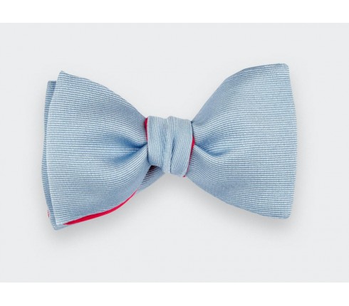 Light Blue Faille Bow Tie - Handmade in France by Cinabre Paris