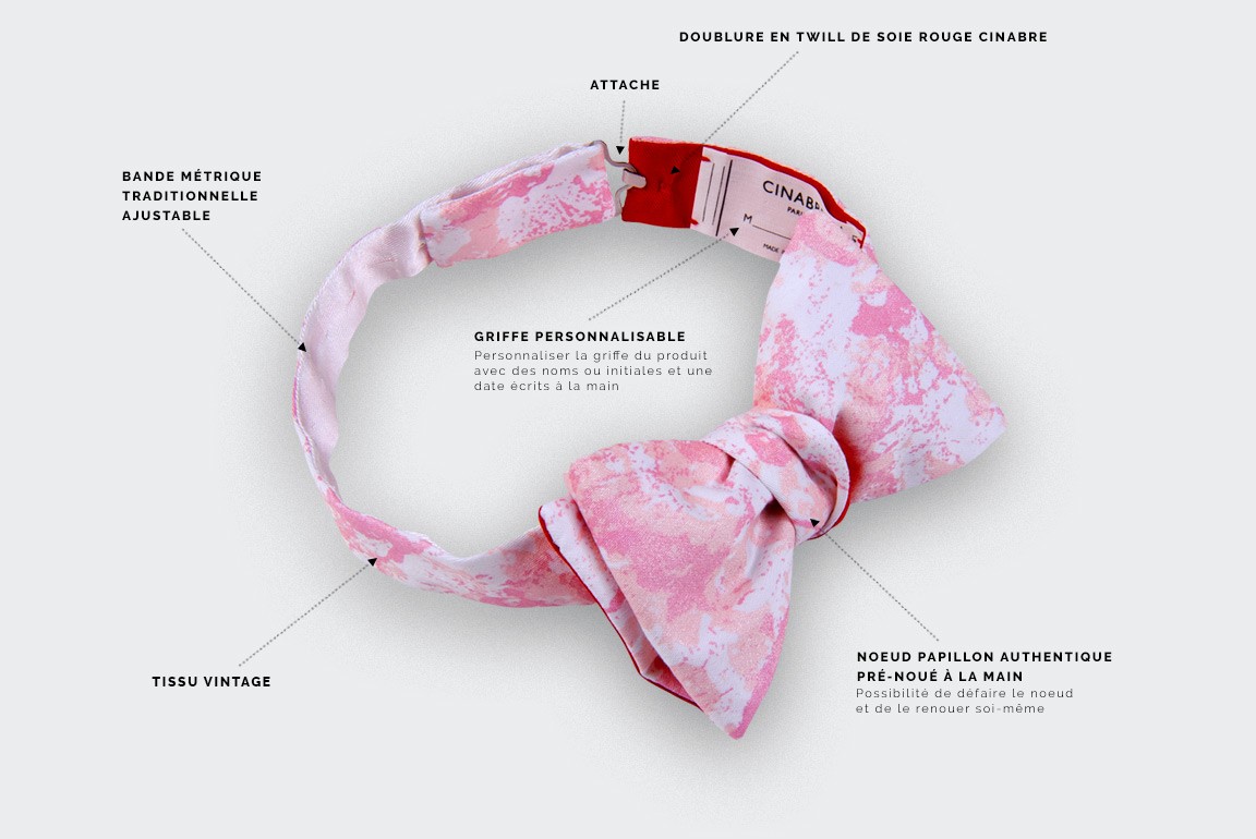 Pink milky way bow tie - Cinabre Paris