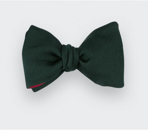 Emerald Green Silk Faille Bow Tie - Handmade in France by Cinabre Paris