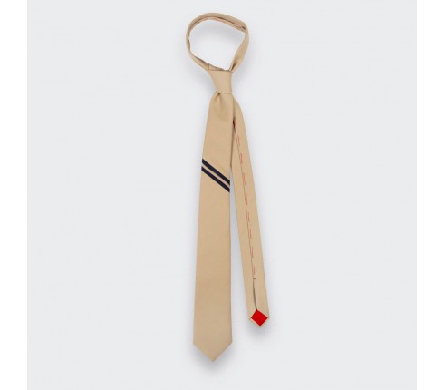 Sand Single Stripe Tie - Cinabre Paris