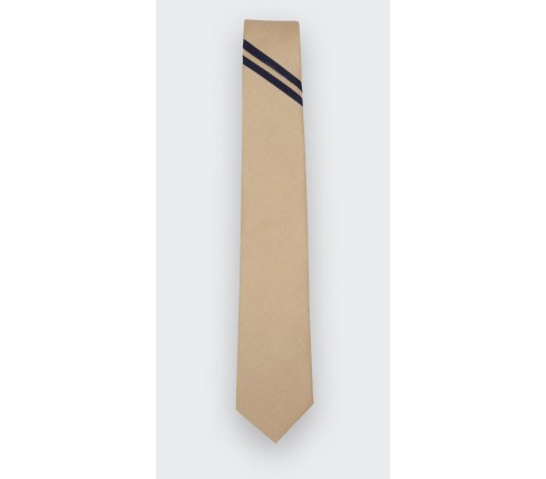 Sand Single Stripe Tie - Cinabre Paris