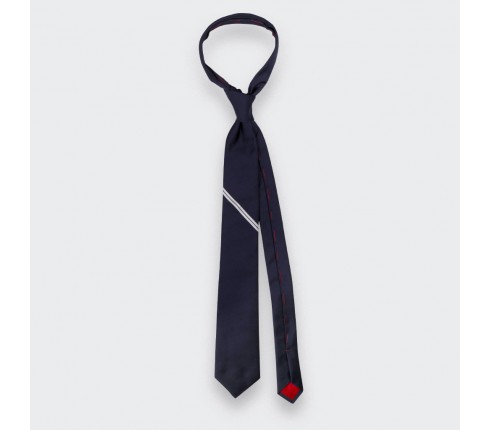 White Single Stripe Tie - Cinabre Paris