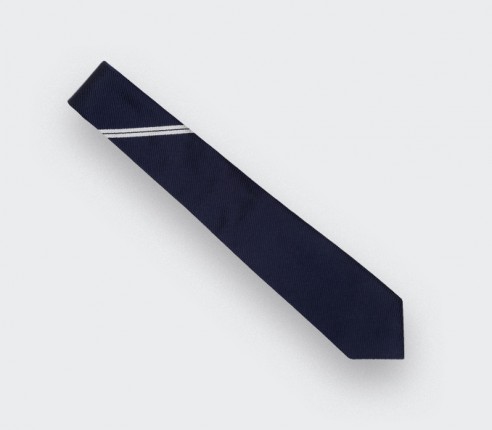 White Single Stripe Tie - Cinabre Paris