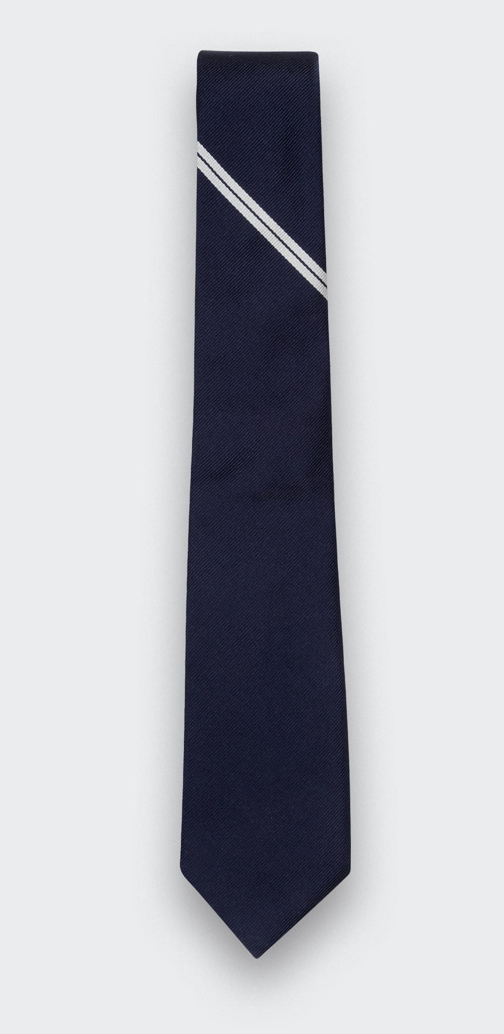 White Single Stripe Tie - Cinabre Paris