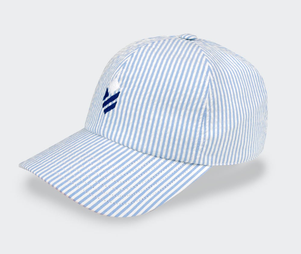 Casquette Seersucker Bleu made in France - Cinabre Paris