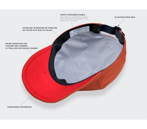 Casquette Baseball Cinabre n°2 Made in France - Cinabre Paris