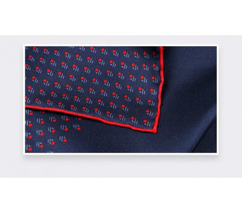 Navy Blue Red Grand Pan Kid Scarf - Cinabre Paris