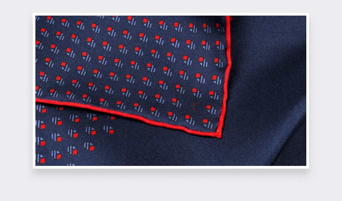 Navy Blue Red Grand Pan Kid Scarf - Cinabre Paris