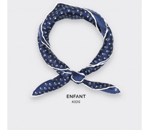 Foulard Enfant Grand Pan Marine Gris - Cinabre Paris