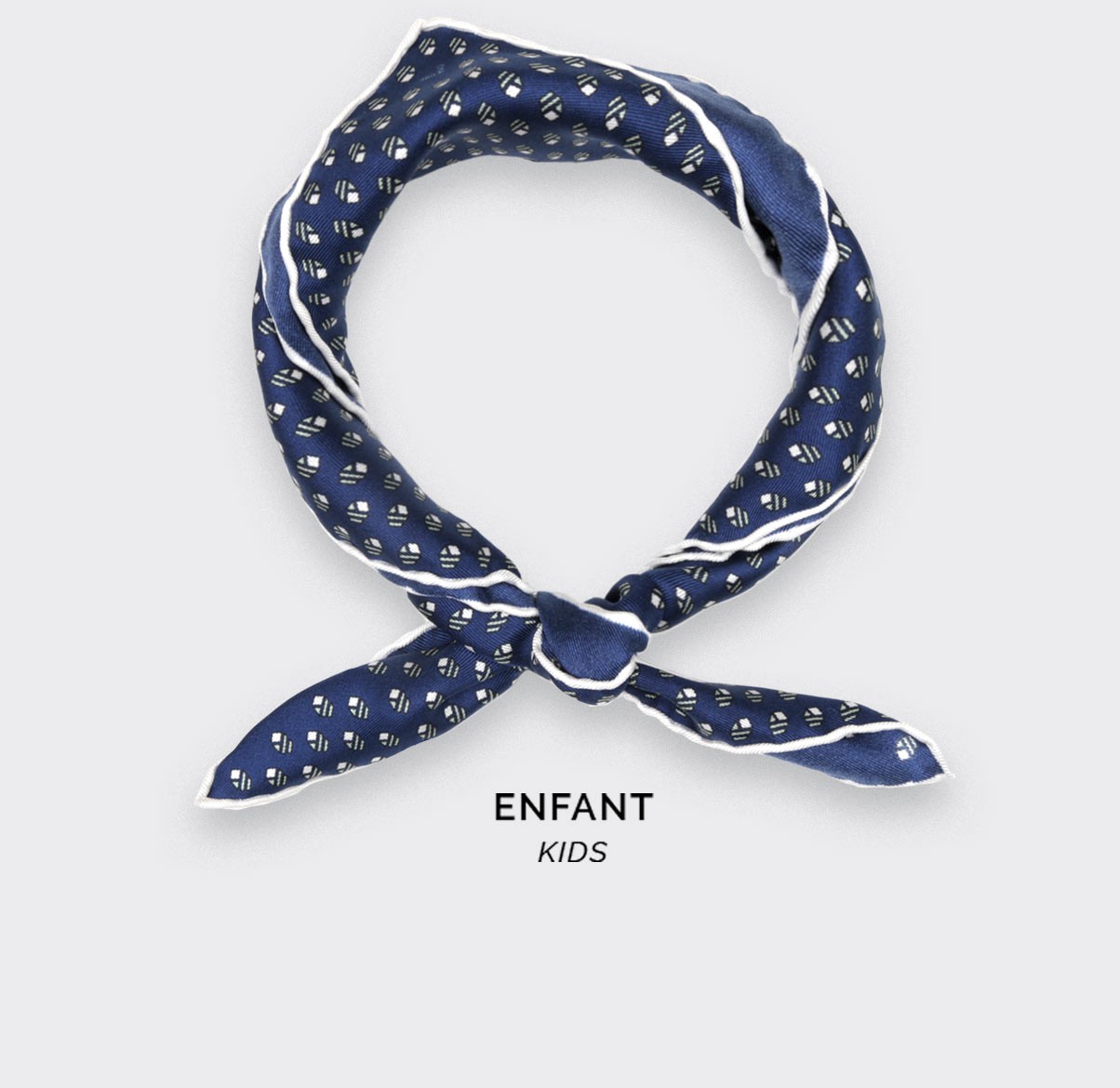 Foulard Enfant Grand Pan Marine Gris - Cinabre Paris