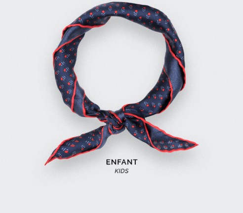 Navy Blue Red Grand Pan Kid Scarf - Cinabre Paris