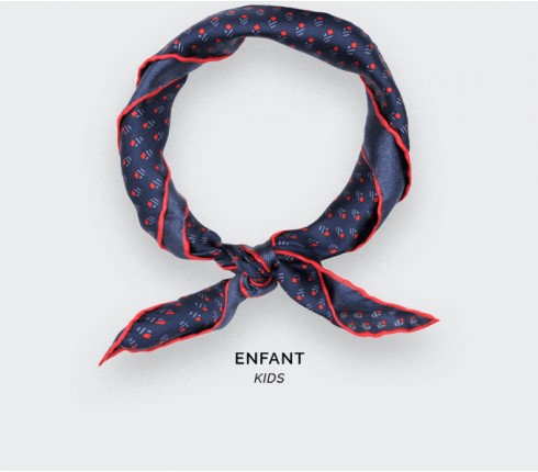 Foulard Enfant Grand Pan Marine Rouge - Cinabre Paris