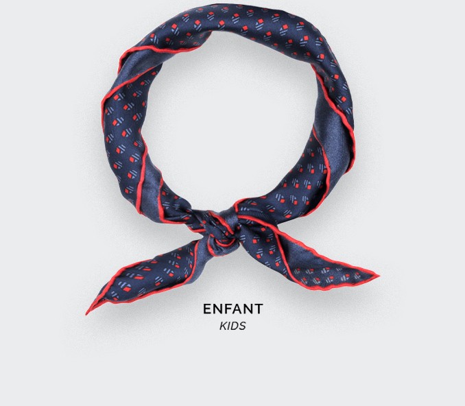 Foulard Enfant Grand Pan Marine Rouge - Cinabre Paris