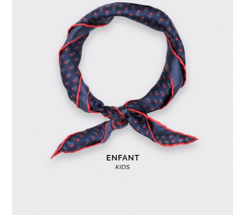 Foulard Enfant Grand Pan Marine Rouge - Cinabre Paris