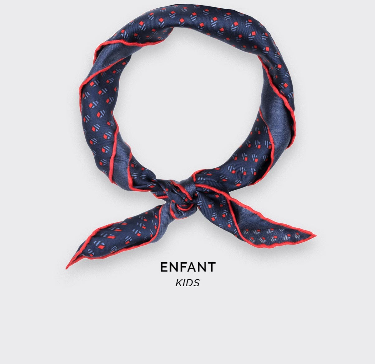 Foulard Enfant Grand Pan Marine Rouge - Cinabre Paris