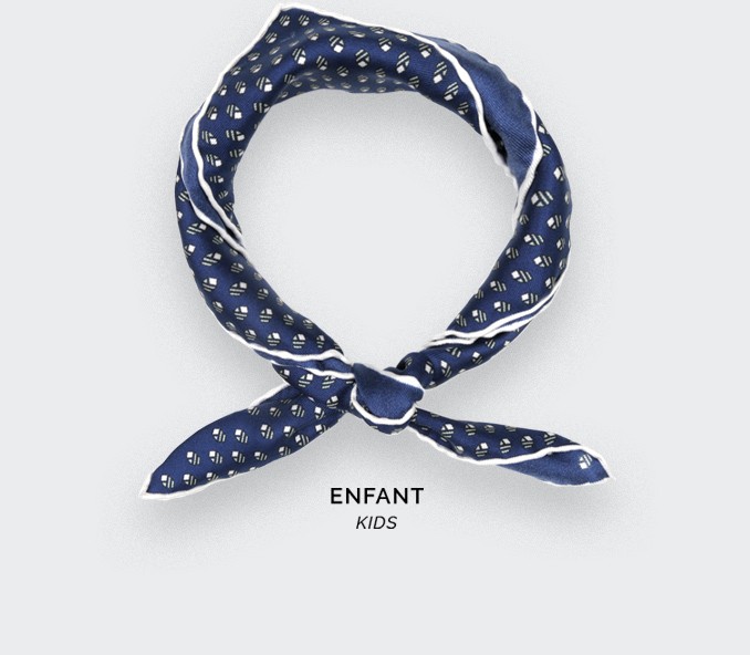 Foulard Enfant Grand Pan Marine Gris - Cinabre Paris