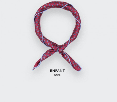 Foulard Enfant Grand Pan Rose Vif - Cinabre Paris