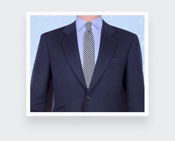 Navy blue and white houndstooth tie - Cinabre Paris