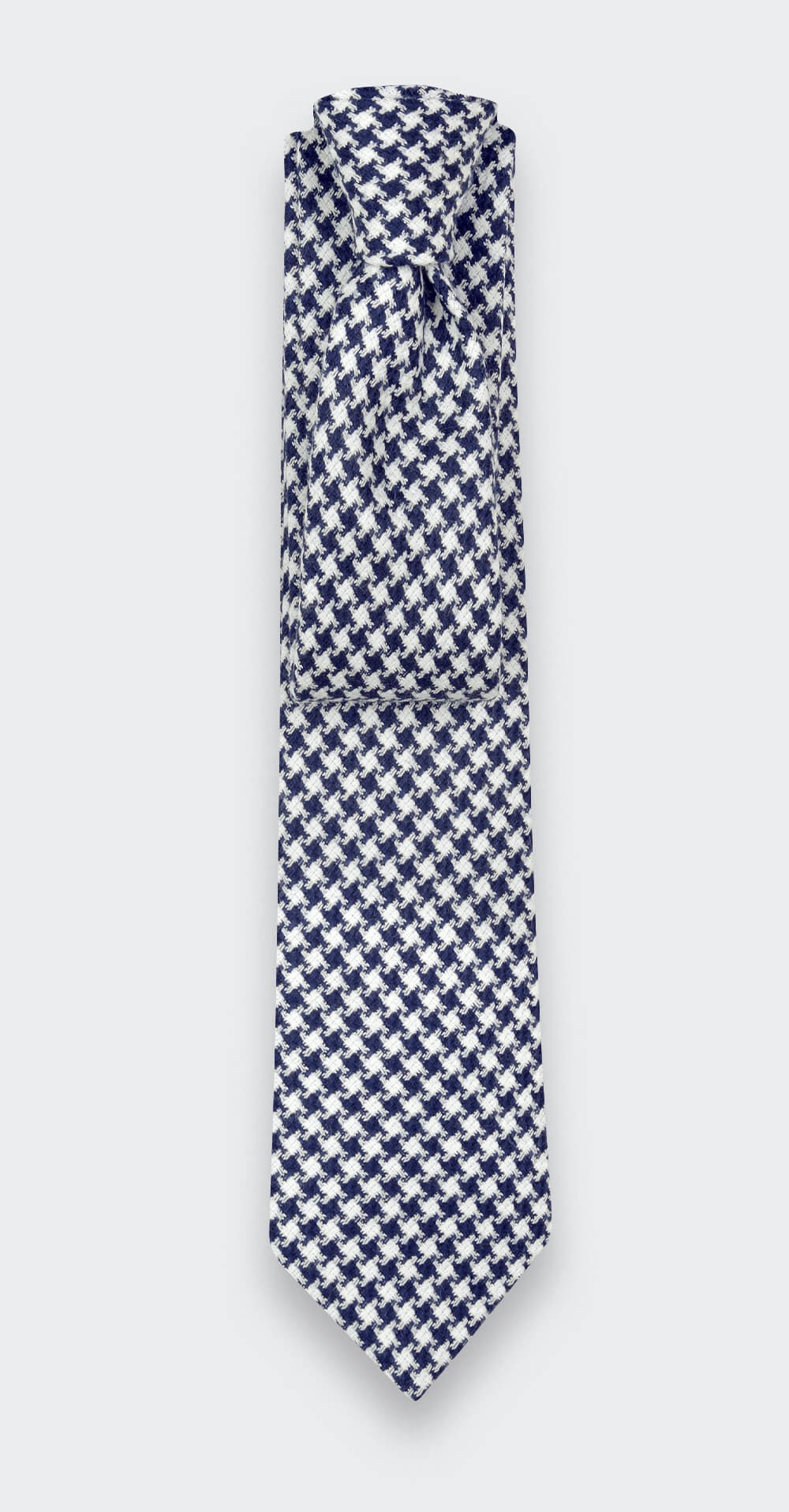 Navy blue and white houndstooth tie - Cinabre Paris