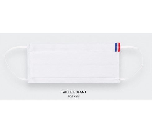 masque tissu enfant covid couleur blanc tricolore