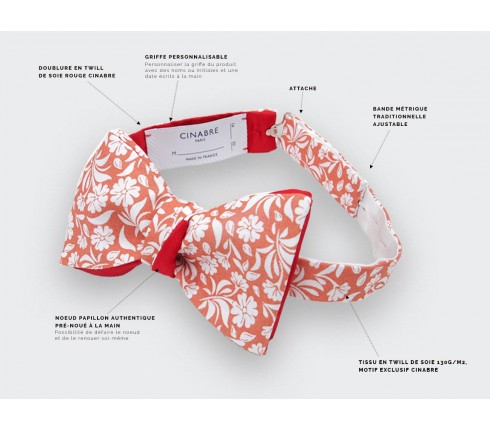 Orange Surf Flower Bow Tie - Cinabre Paris