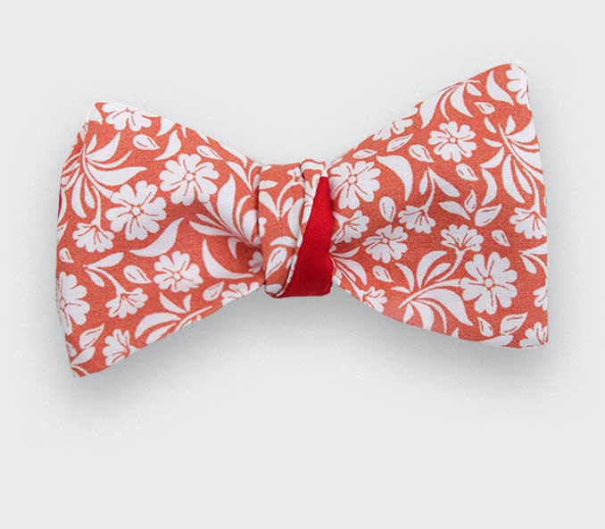 Orange Surf Flower Bow Tie - Cinabre Paris