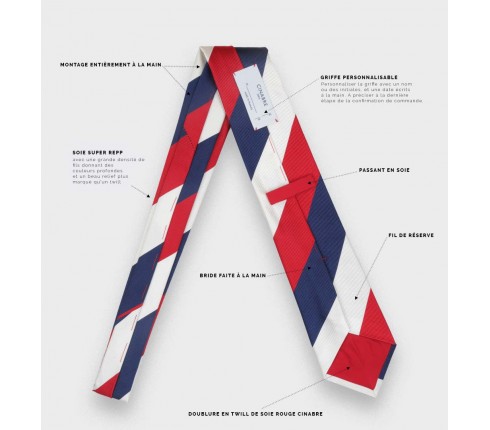 White Preppy Club Tie - Silk - Cinabre Paris