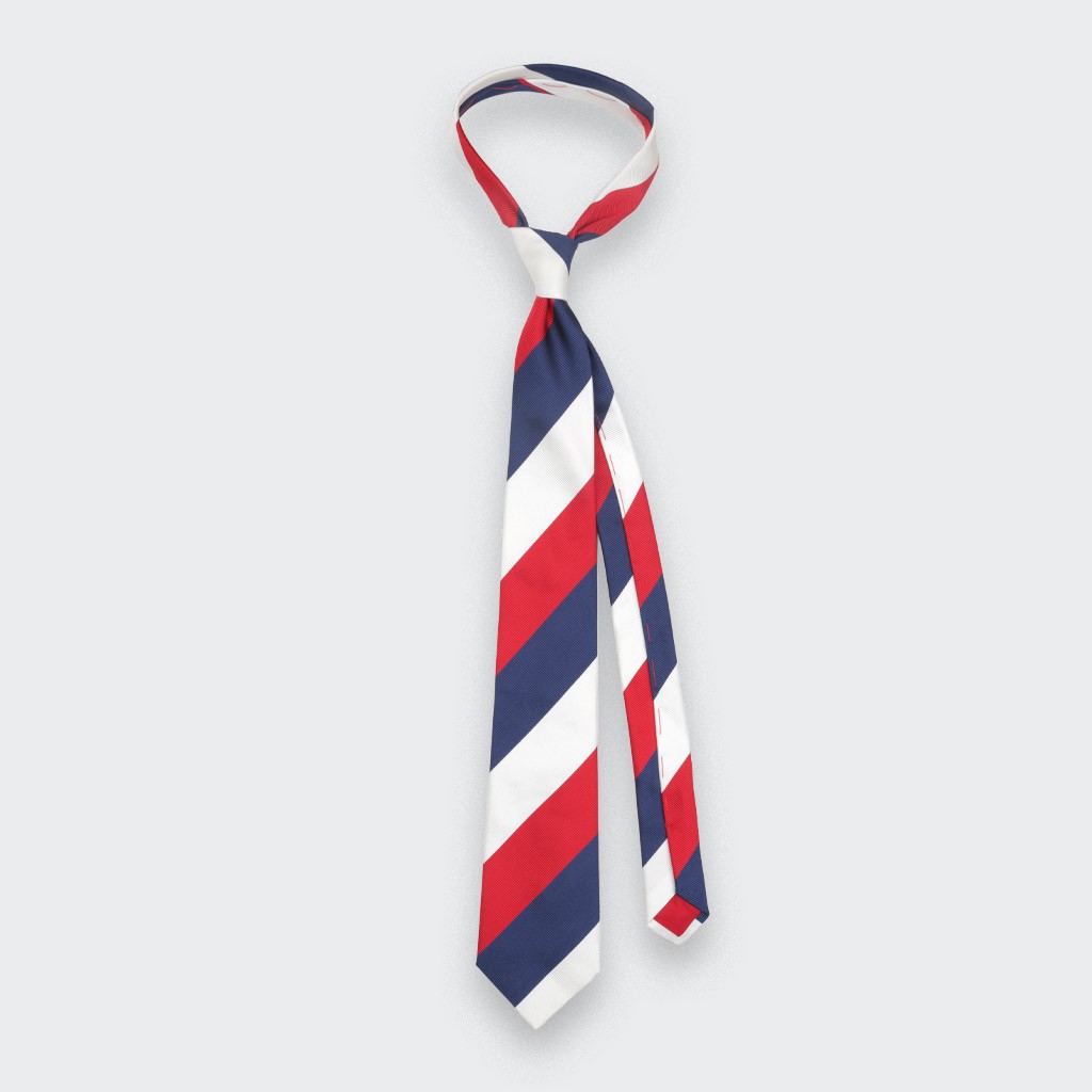 White Preppy Club Tie - Silk - Cinabre Paris