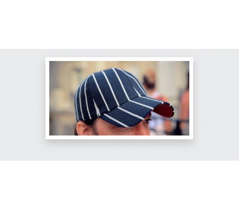 Casquette rayures tennis n°1 - made in France - Cinabre Paris