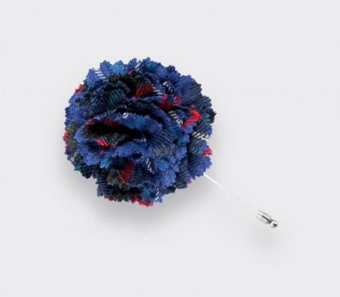 Boutonnière Tartan Bleu Fitzgerald - Cinabre Paris