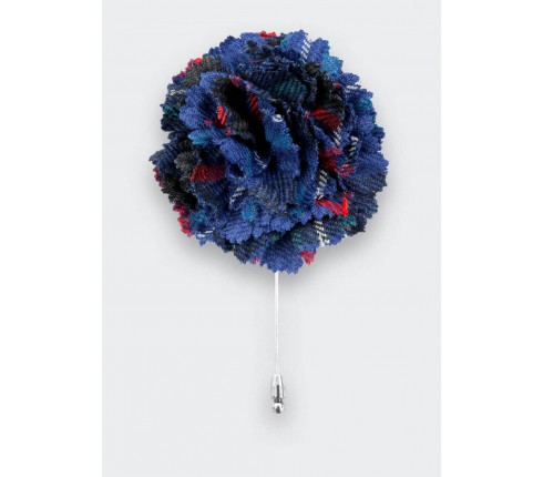 Boutonnière Tartan Bleu Fitzgerald - Cinabre Paris