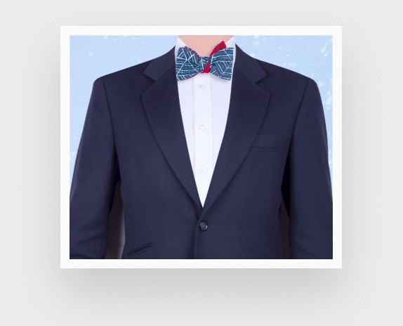 Pleated Blue Bow Tie - Cinabre Paris