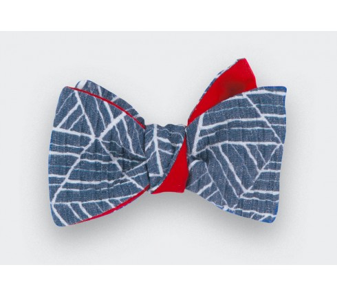 Pleated Blue Bow Tie - Cinabre Paris