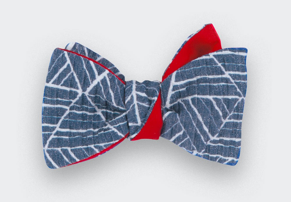 Pleated Blue Bow Tie - Cinabre Paris