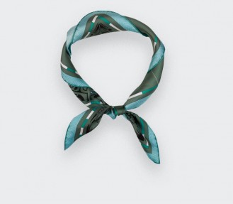 Green Marquises Aller Simple silk Bandana - Cinabre Paris