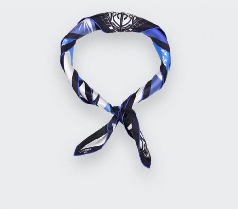 Bandana Soie Les Marquises Tikiti Bleu - Cinabre Paris