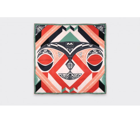 Green Les Marquises Tikiti silk Bandana - Cinabre paris