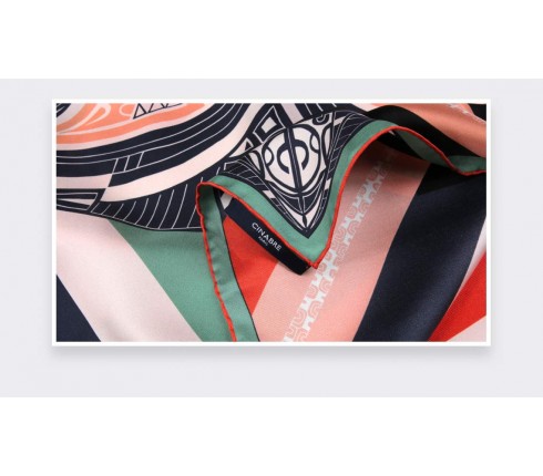 Green Les Marquises Tikiti silk Bandana - Cinabre paris