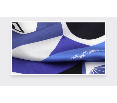 Blue Les Marquises Tikiti silk scarf 90 - Cinabre Paris