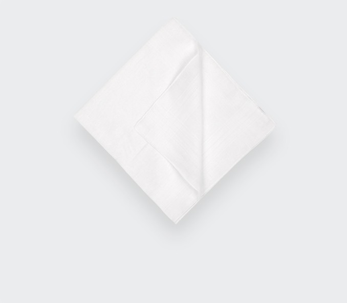 White Vintage Pocket Square - Cinabre Paris